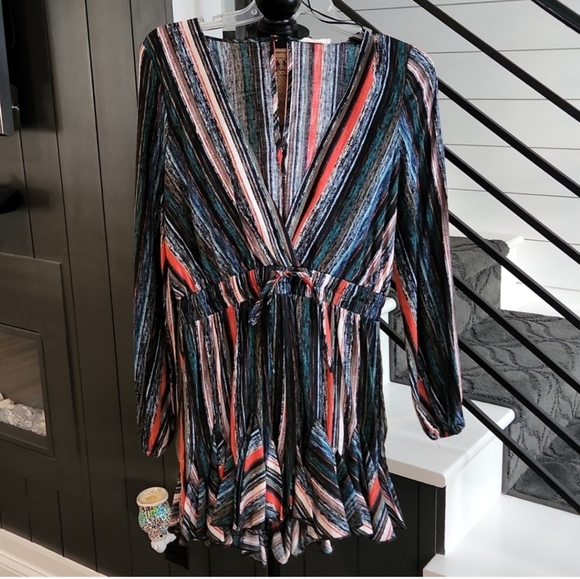 Luxxel Pants - Luxxel Striped Ruffle Romper
